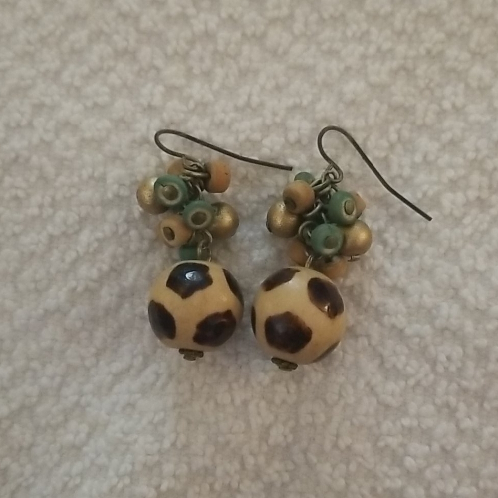 Wooden Bead Earrings
